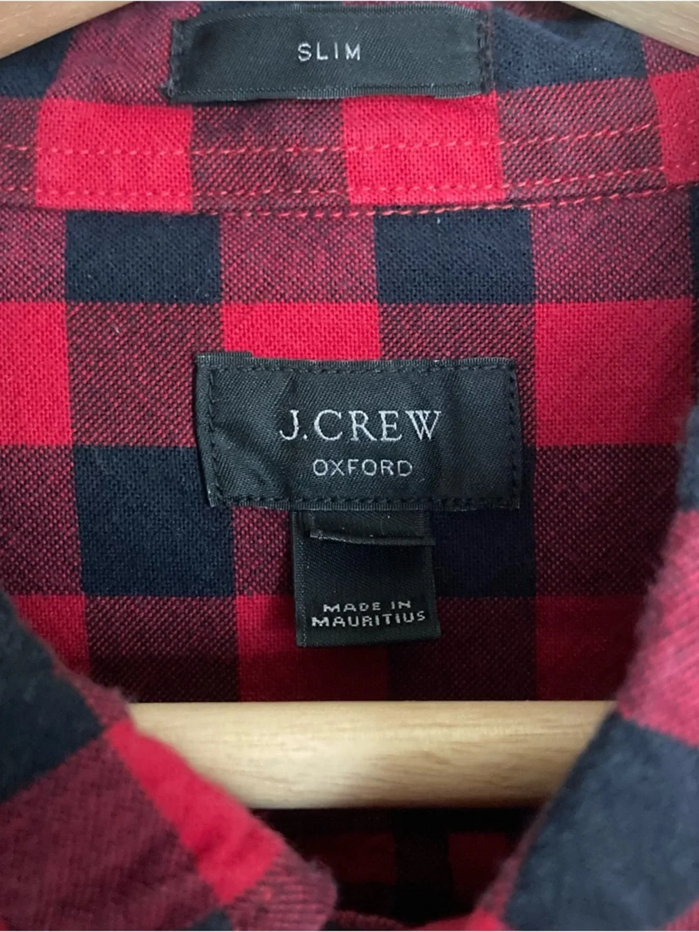 J. Crew Red & Black Buffalo Check Button-Down Slim Fit Shirt